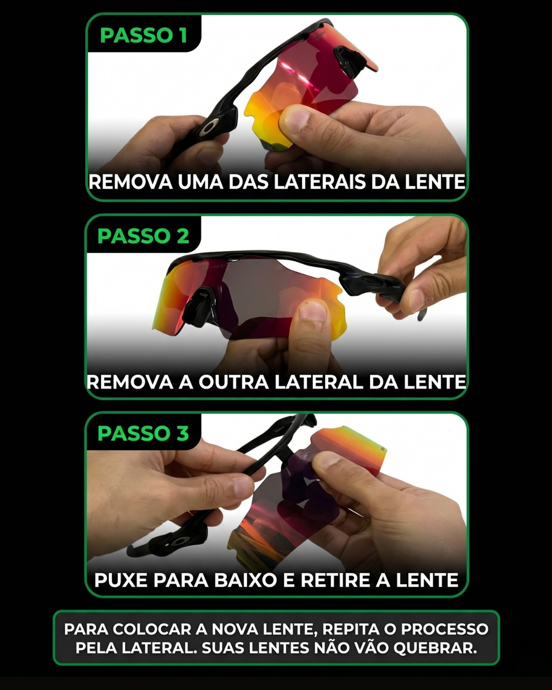 Como trocar a lente do Radar EV — passo a passo